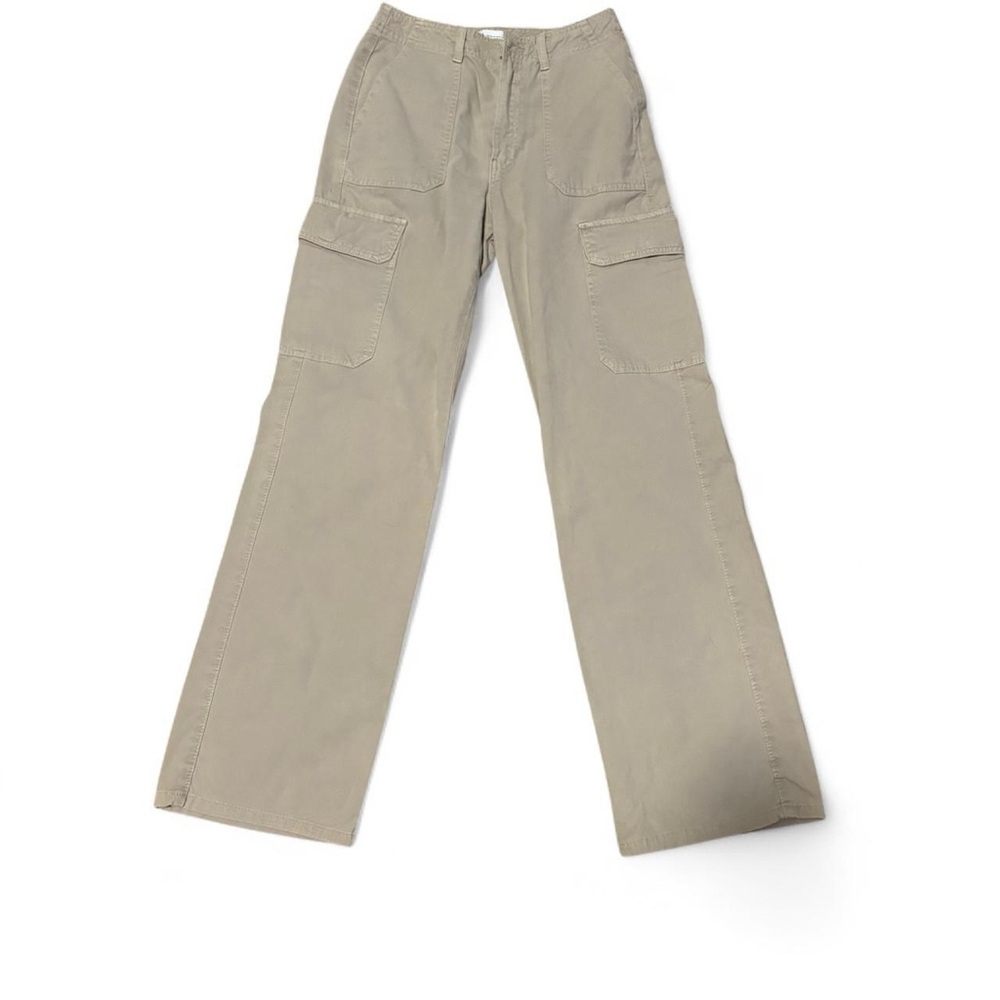 Cute! Zara khaki wide leg cargo pants high rise size 2‎